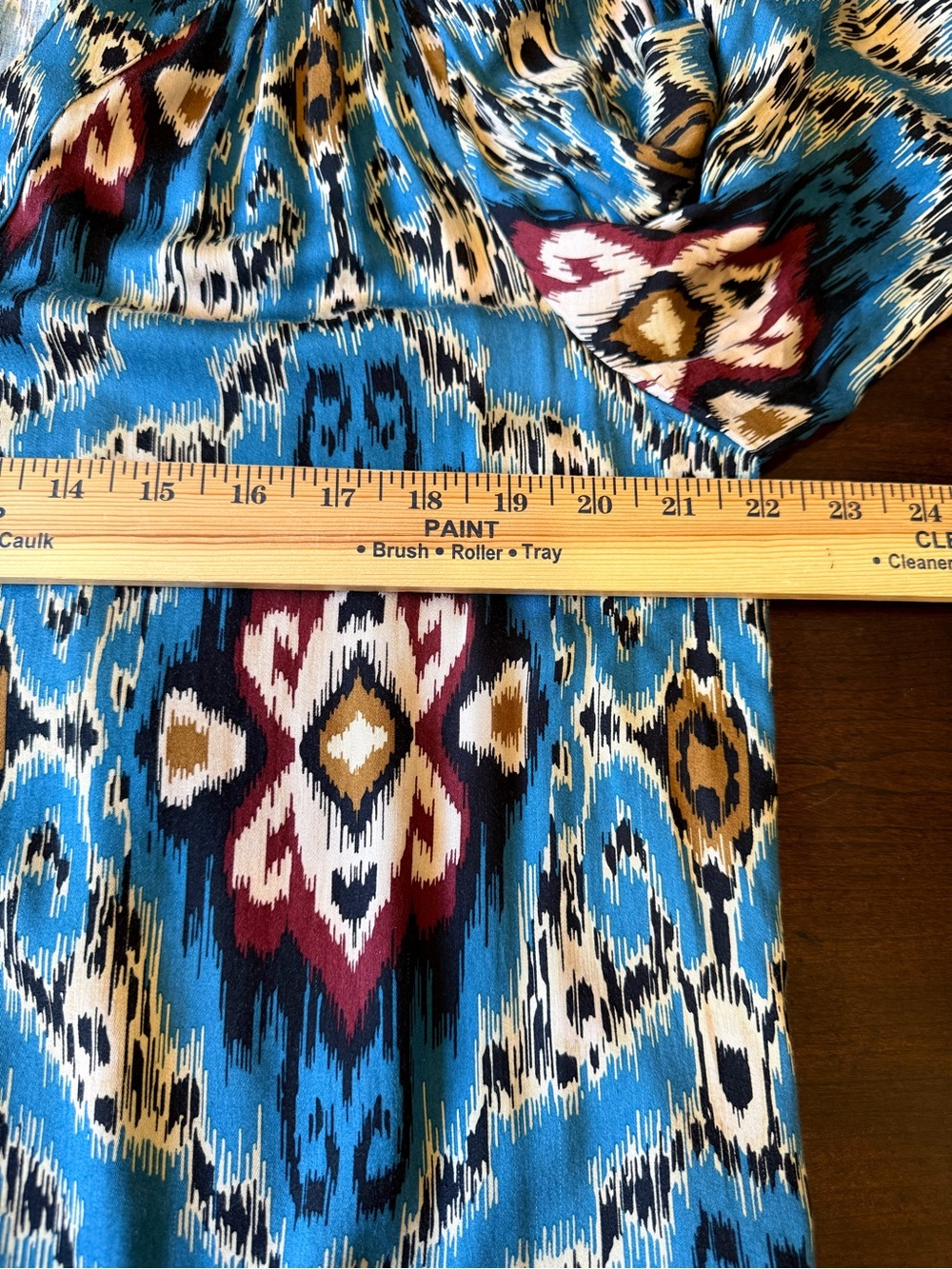Finley Blue Boho Ikat Western Button Down 3/4 Sleeve Shirt Dress Size M - Picture 8 of 8